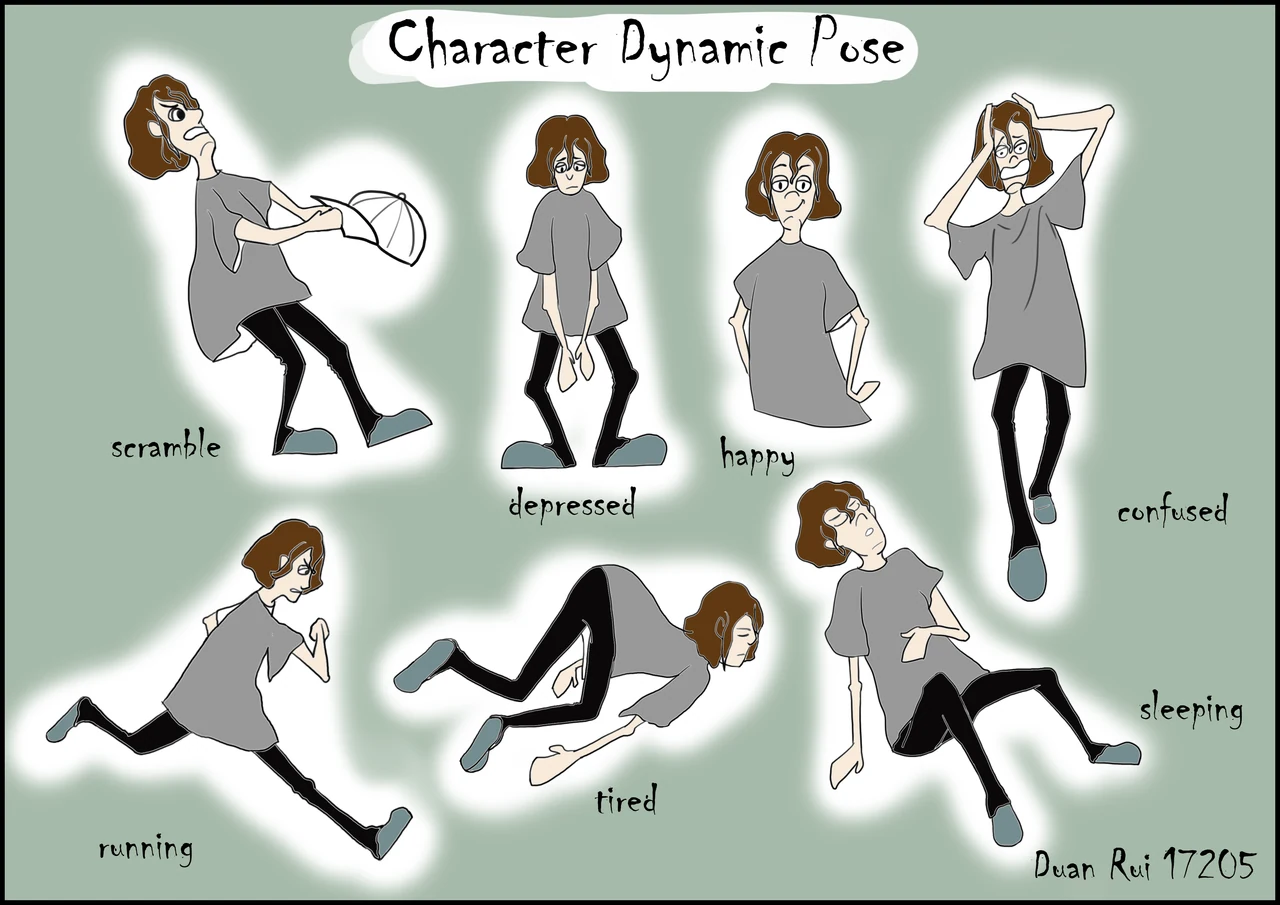 Character dynamic pose sheet