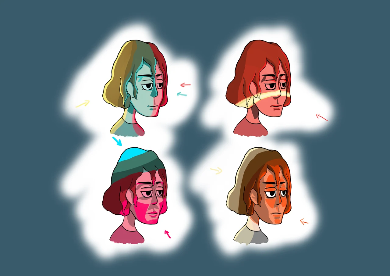 Male portrait color studies