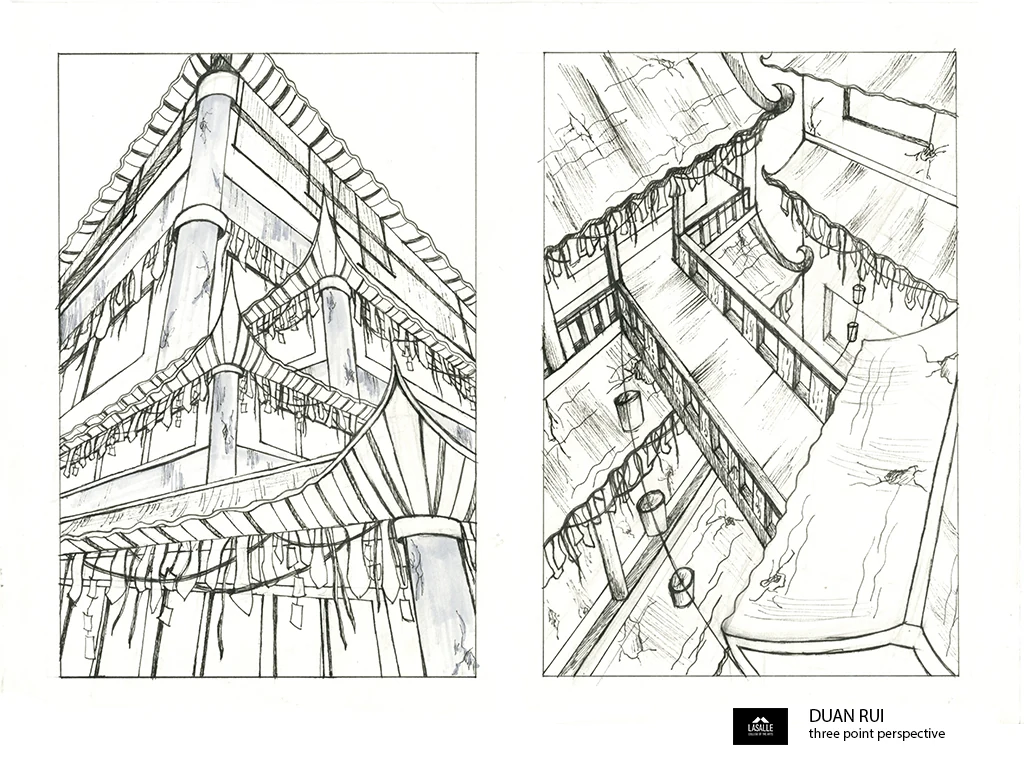 Three-point architectural perspective