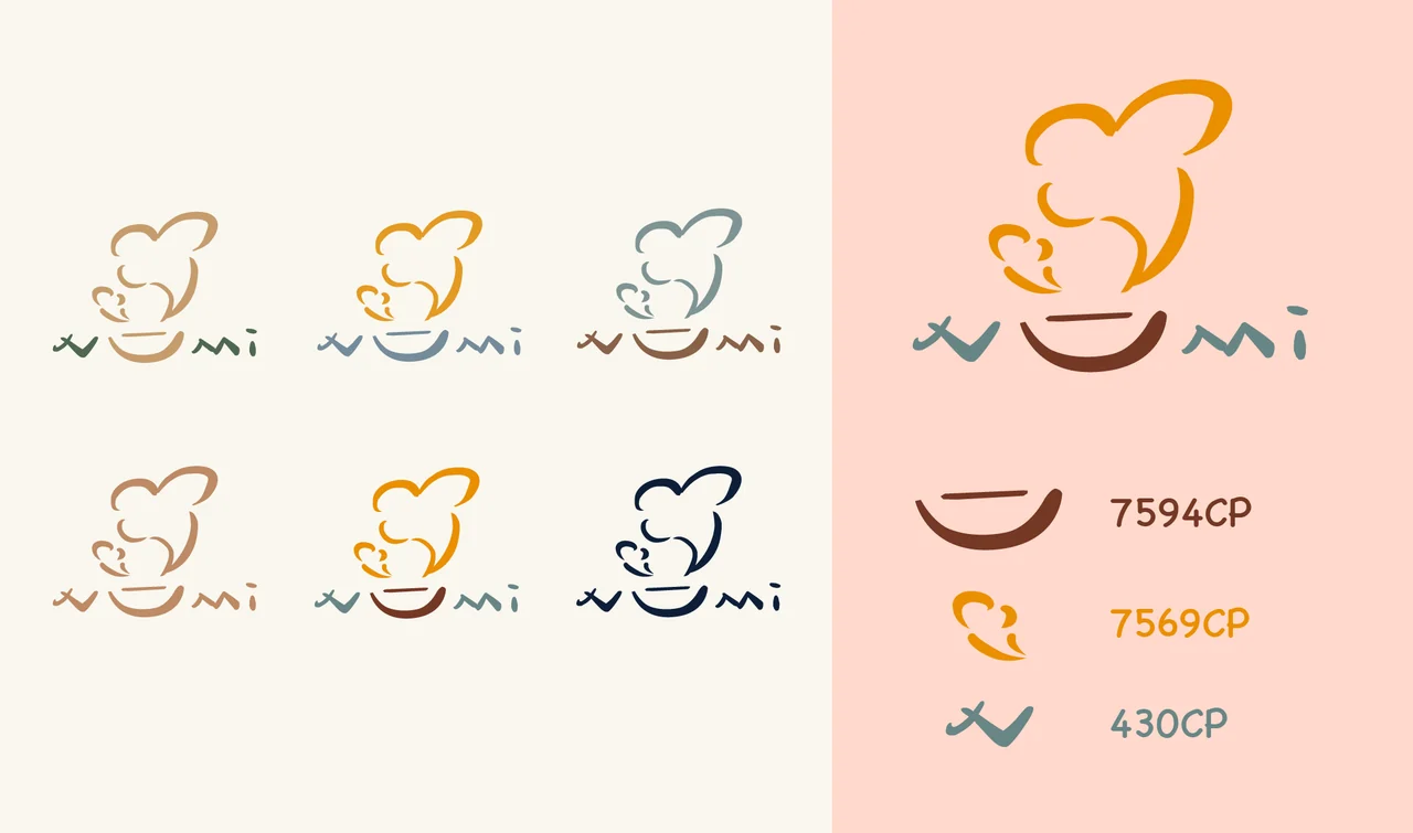 Numi selected logo and color variations